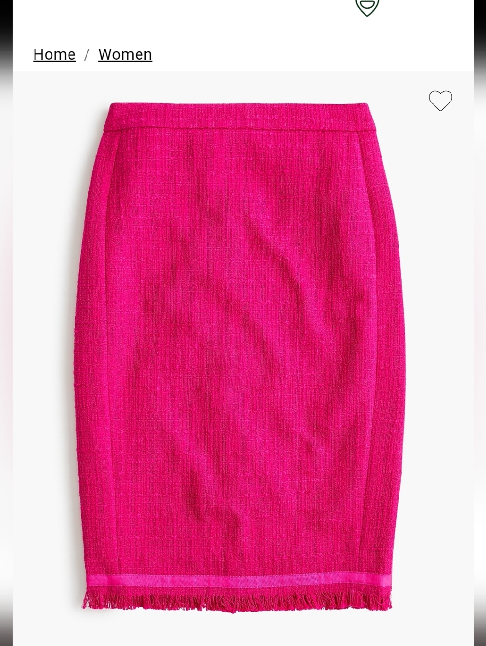 J.CREW Tweed Pencil Skirt With Fringe - Hot Pink Size 10P